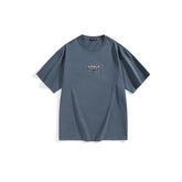 Men's Navy Loose-Fit T-Shirt with 3D Embroidery